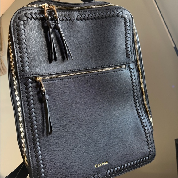 CALPAK Kaya Laptop Backpack in Black with Gold Accents - Picture 6 of 9